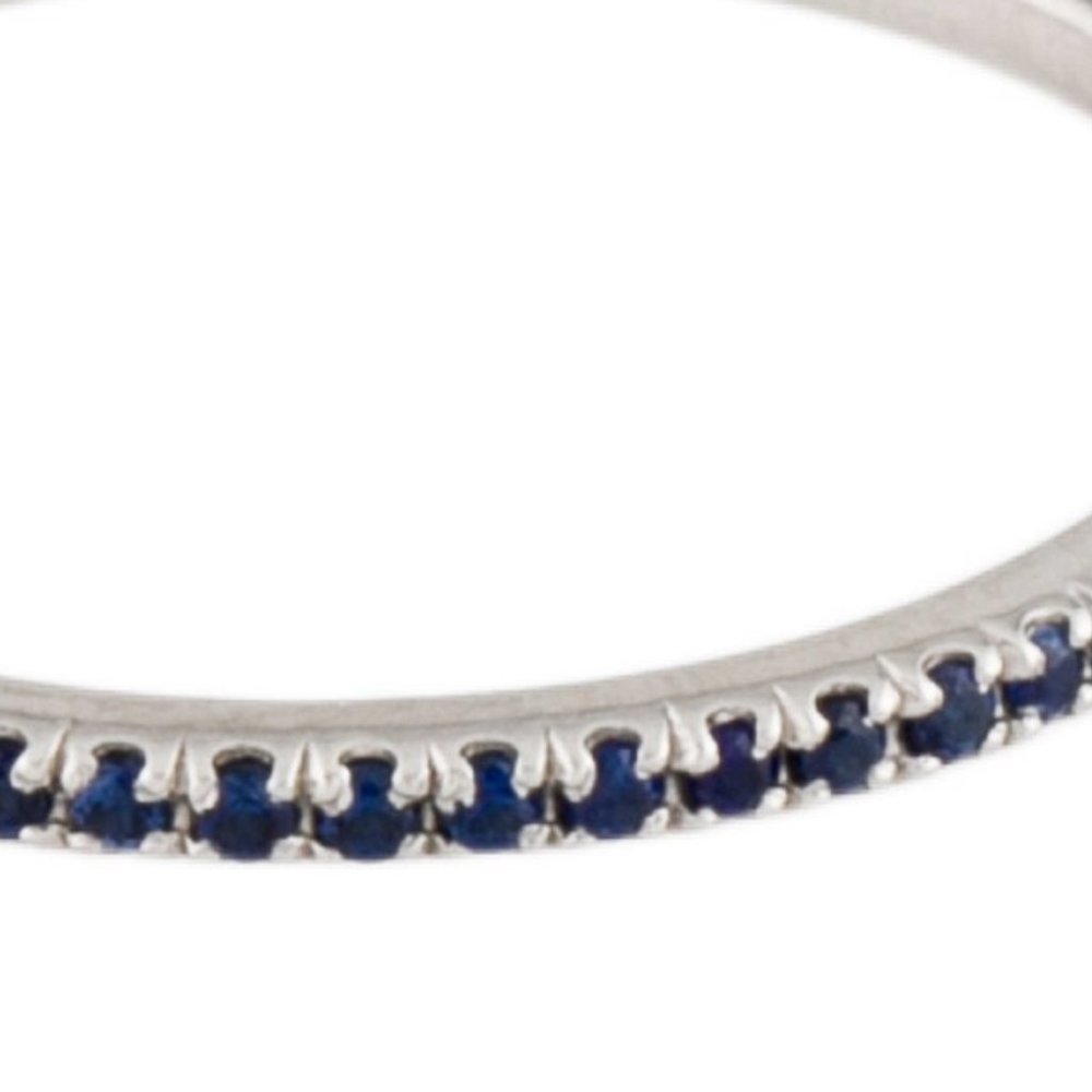 PLATINUM SAPPHIRE ETERNITY STACKABLE BAND RING - Picture 8 of 9